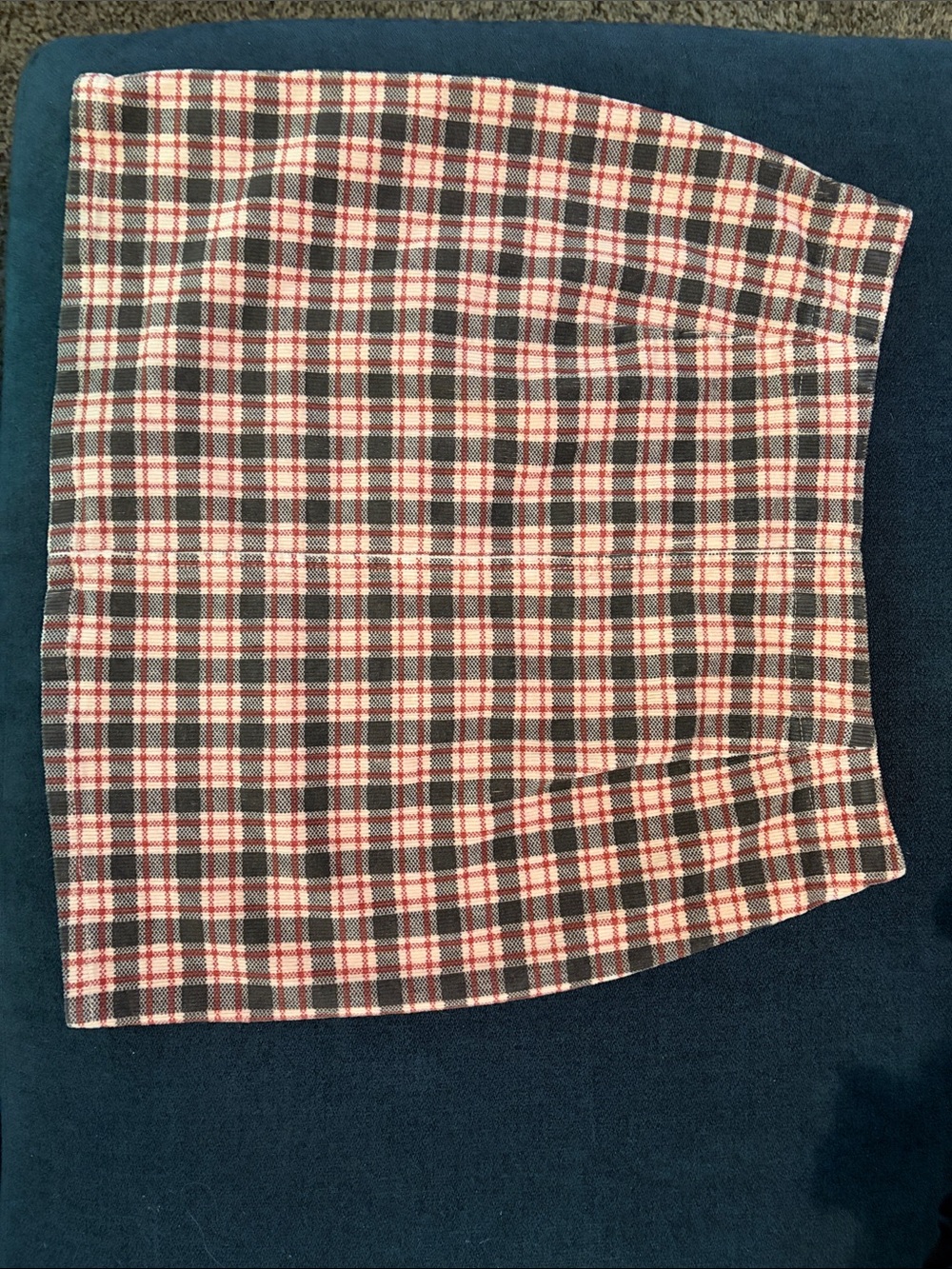wild fable Black, White & Red Plaid A-Line Mini Skirt